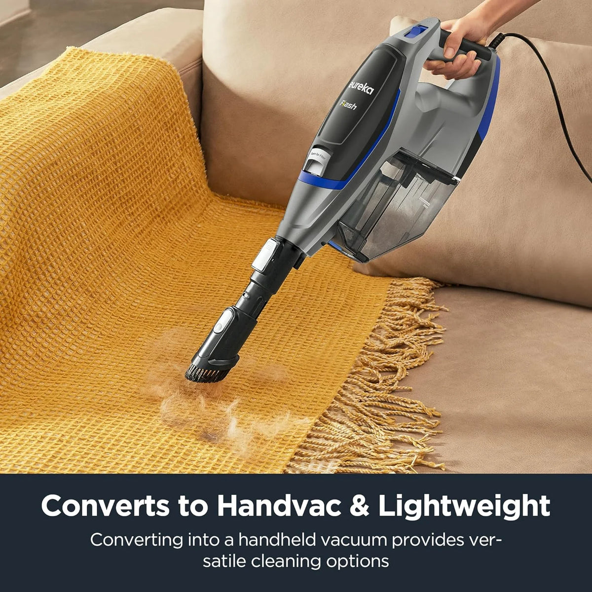 Eureka Corded Stick Vacuum with Attachments for Pet Hair, Carpet, Hardwood Floors, NES520BL, New