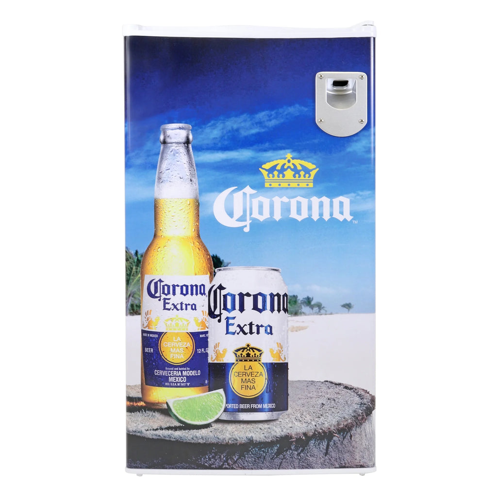Corona Compact Fridge w/ Bottle Opener, 3.2 cu ft (90L), White
