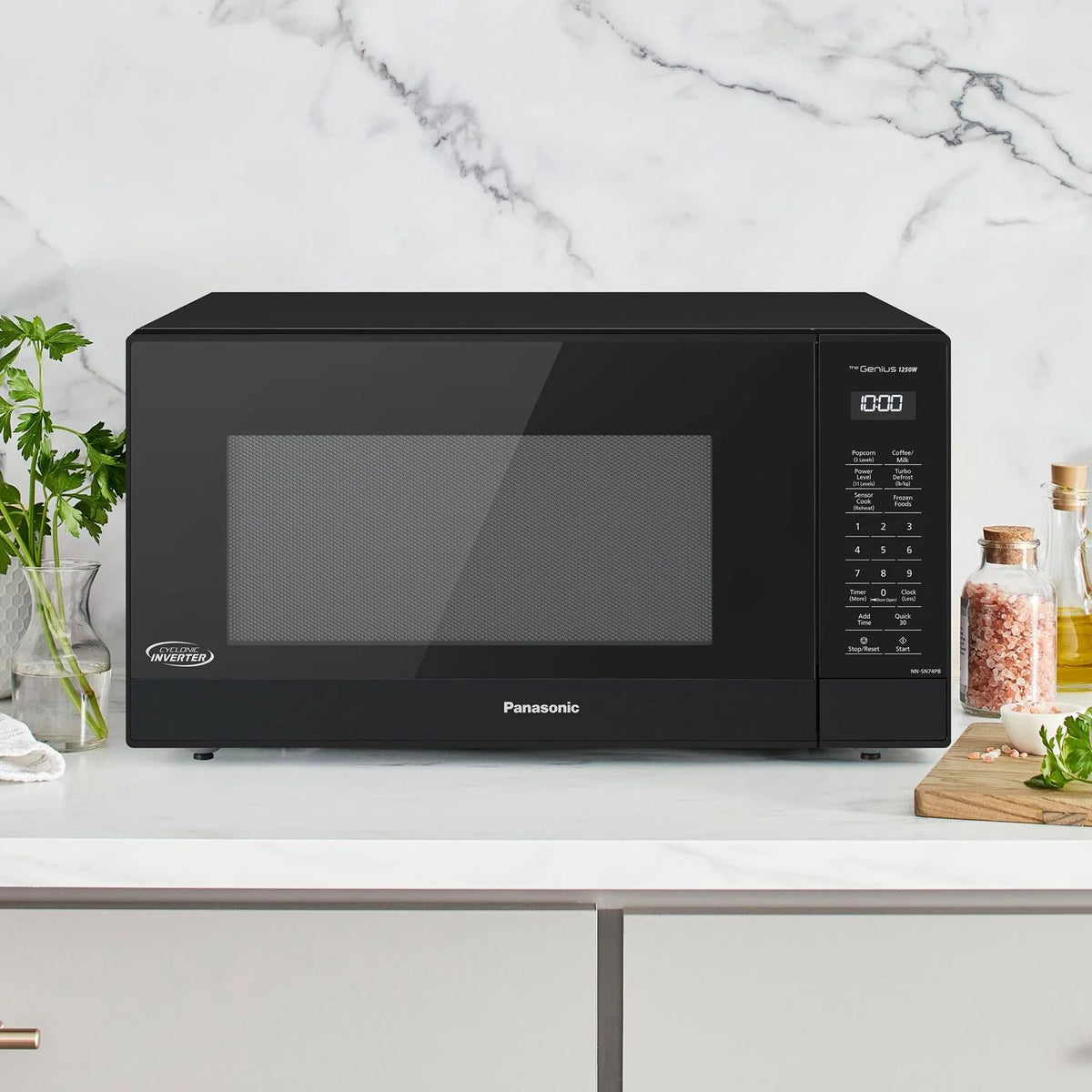 Panasonic 1.6-cu. ft. 1250W Countertop Microwave with Inverter Technology, Black NN-SN74PB