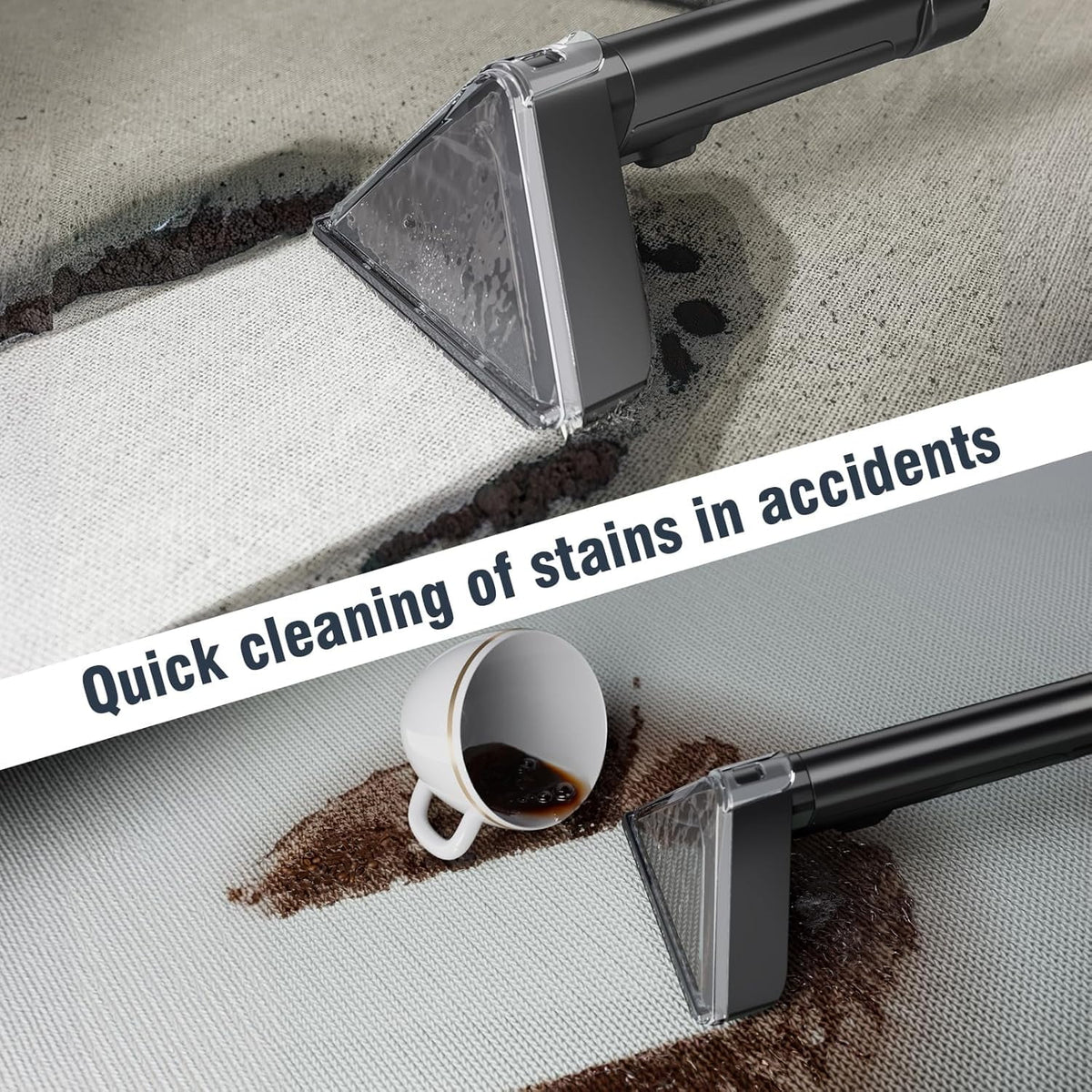 Carpet Cleaner Machine, 18 K pa Portable Carpet Spot and Upholstery Cleaner, 500 W Powerful Suction Deep Couch Cleaner Machine with Handle for Pet Stains, Sofa, Car Seat, Furniture
