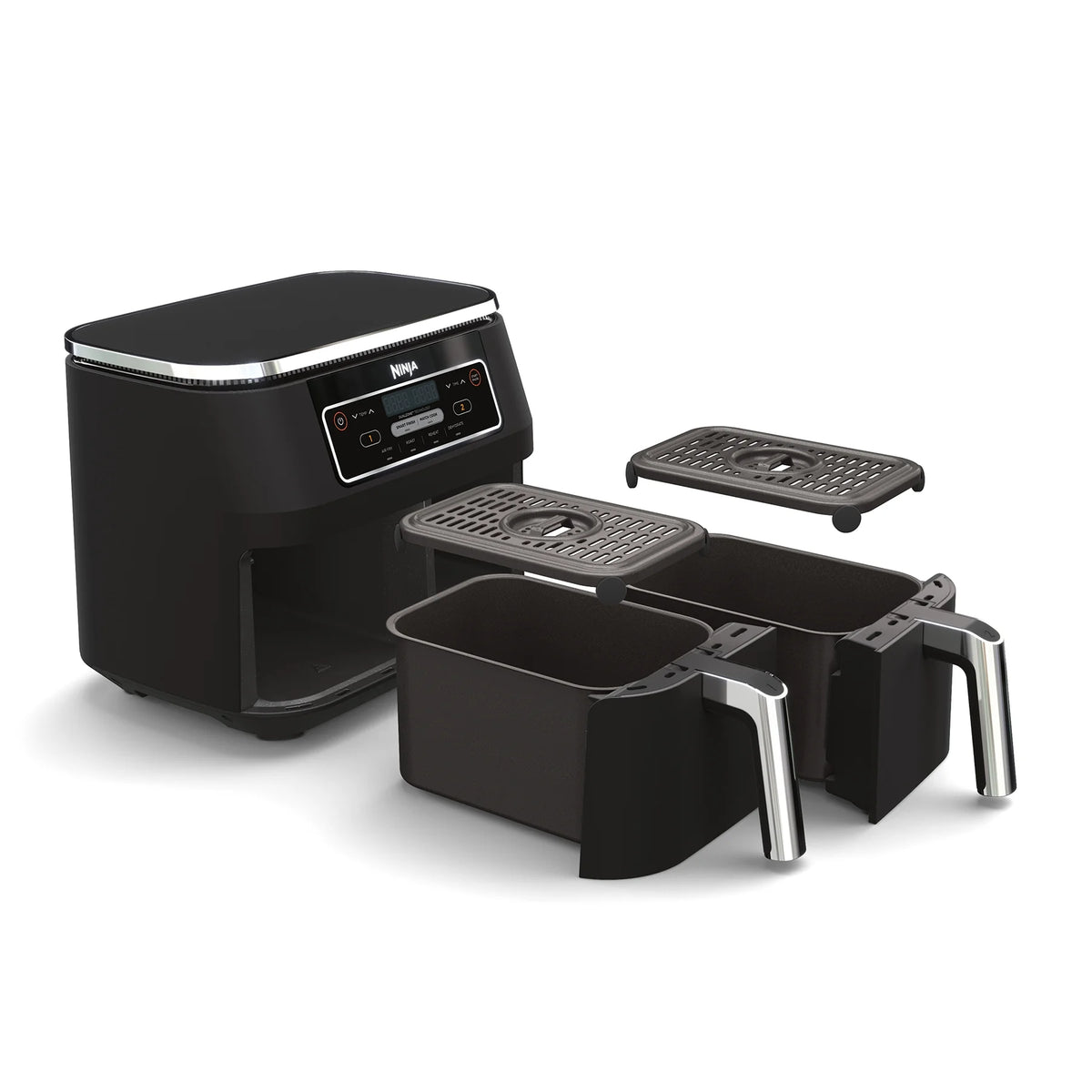 Restored Ninja DZ100 Foodi? 4in1, 8Qt., 2Basket Air Fryer with Dualzone? Technology (Black) (Refurbished)