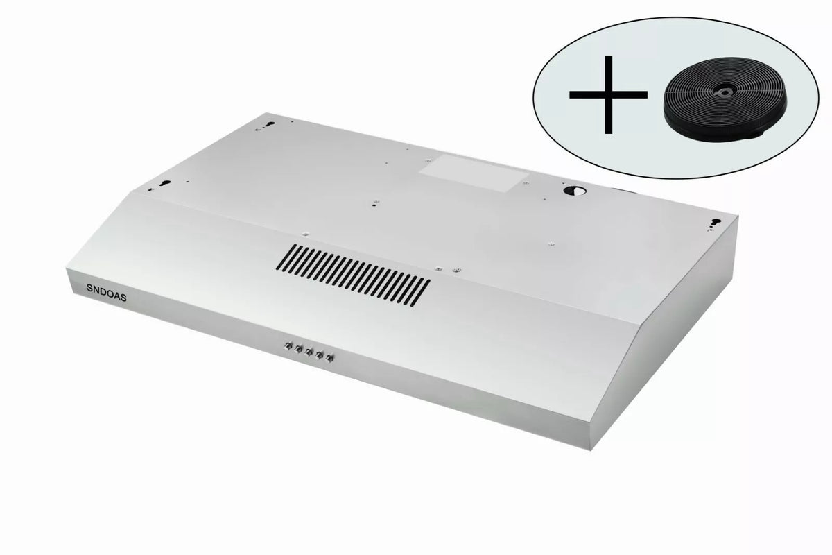 30 inch Under Cabinet Range Hood Stainless Steel Kitchen 230CFM Vent LED Light with Carbon Filter