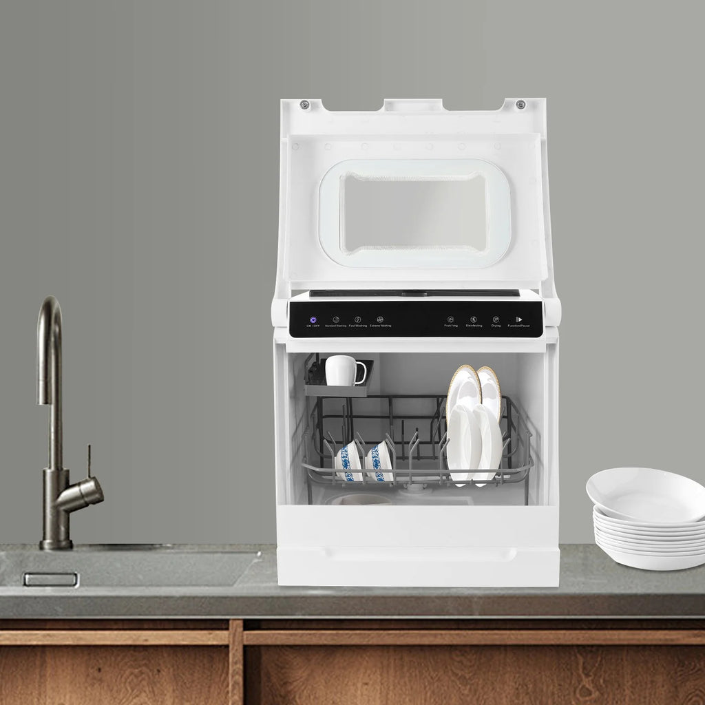 Compact Dishwasher, 18.11in Width with 4-6 Place Settings, 5 Wash Modes and Disinfection Function, Ideal for Apartments and RVs
