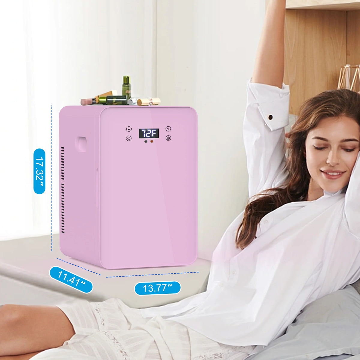 ADVWIN 22L/30Can Mini Fridge with Temperature Control, Compact Refrigerators for Bedroom, Cosmetics