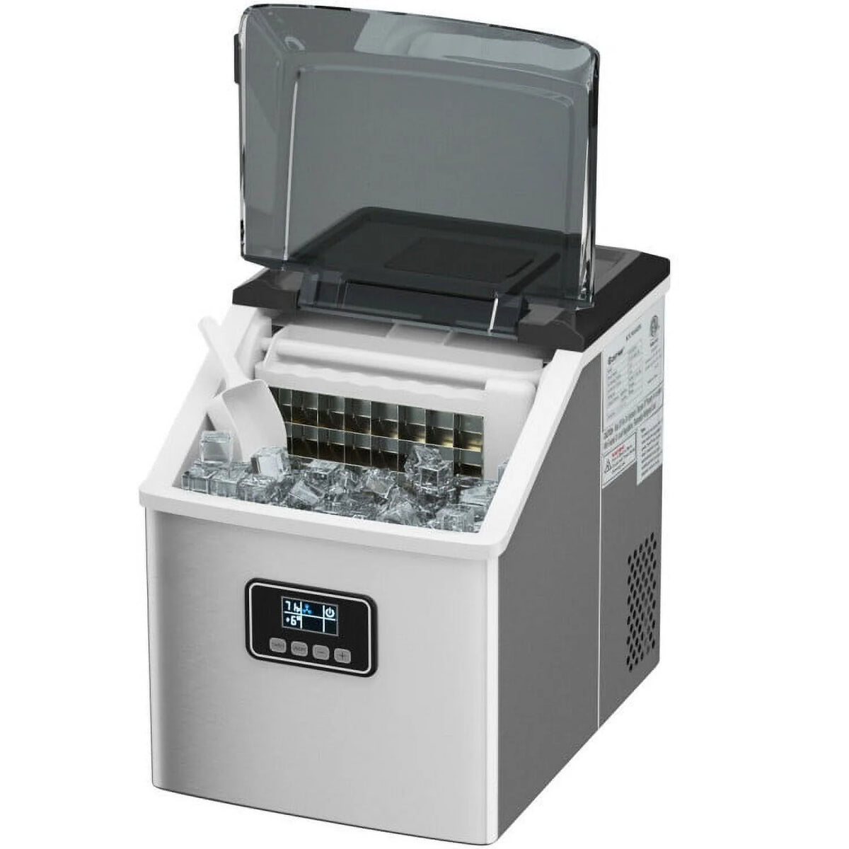 Kadyn Countertop Ice Maker, Ice Machine, Portable Ice Maker, 48 lbs Stainless Self-Clean Ice Maker with LCD Display