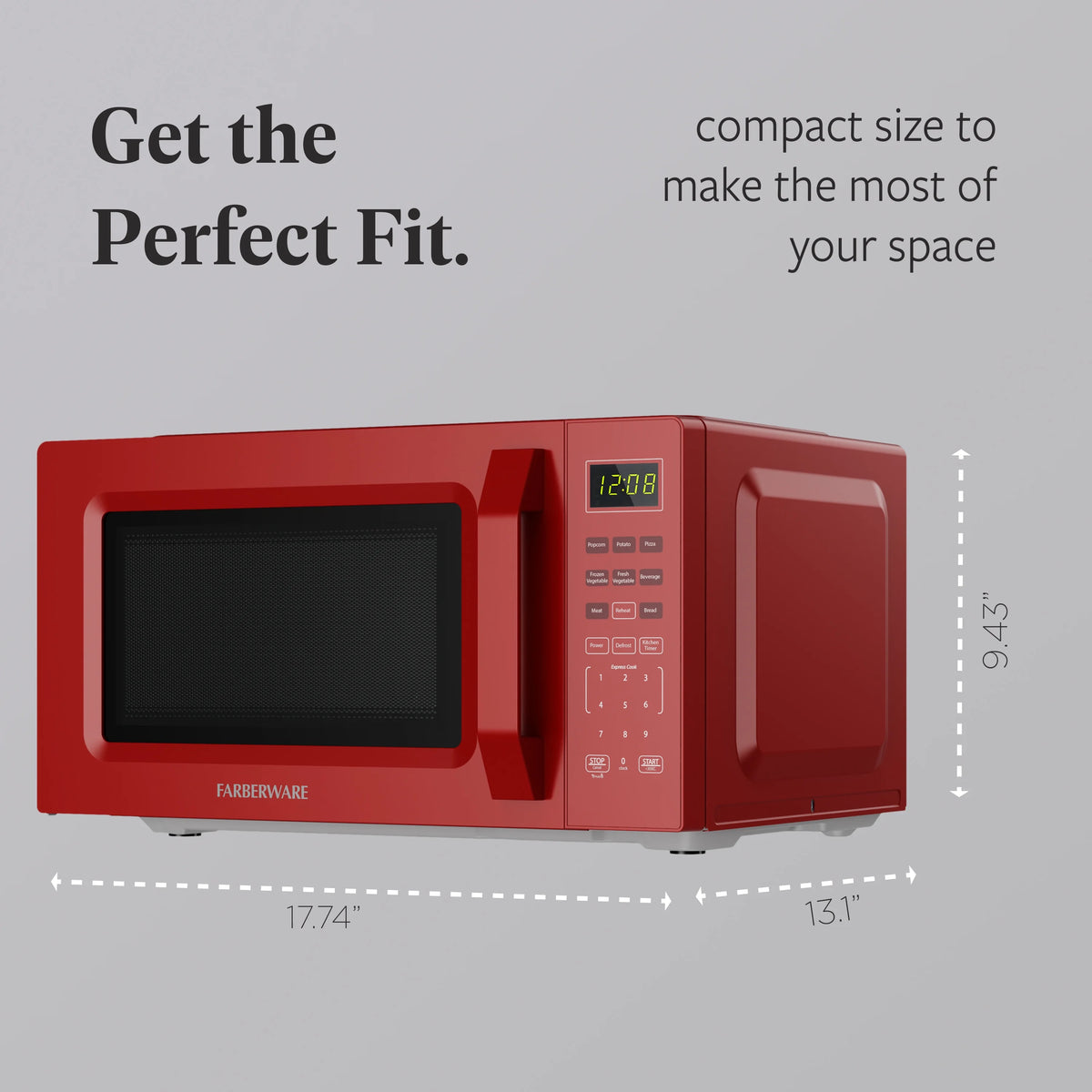Farberware 1.1 Cu. Ft. 1000-Watt Compact Microwave Oven, Black