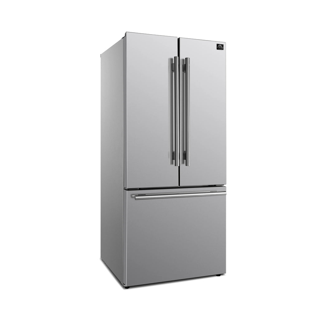 Forno Gallipoli 30-inch French Door Refrigerator with Bottom Freezer 17.5 Cu. Ft. Capacity