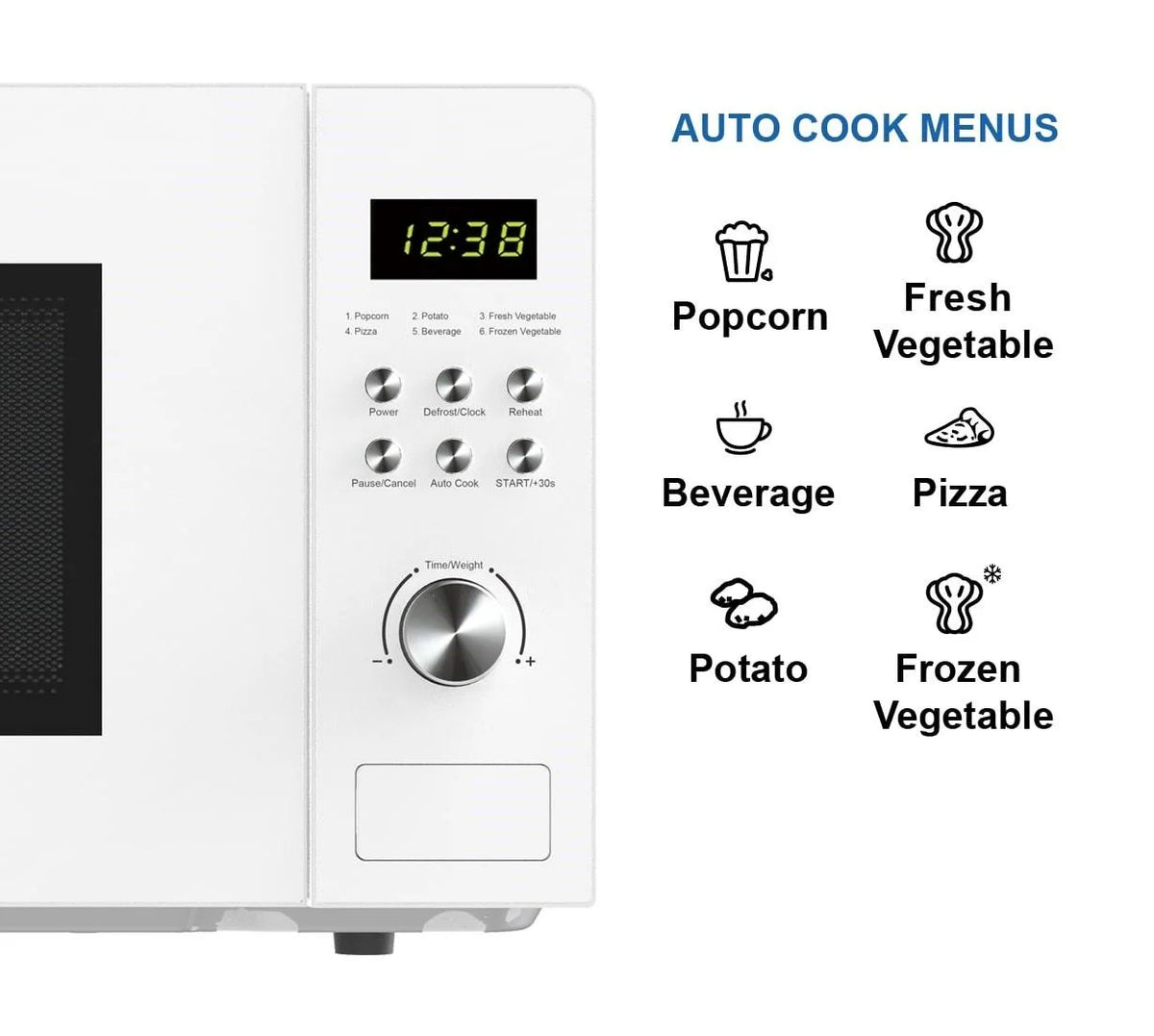Emerson 1.1 Cu Ft, 1000W White Countertop Microwave Oven, MW1101W