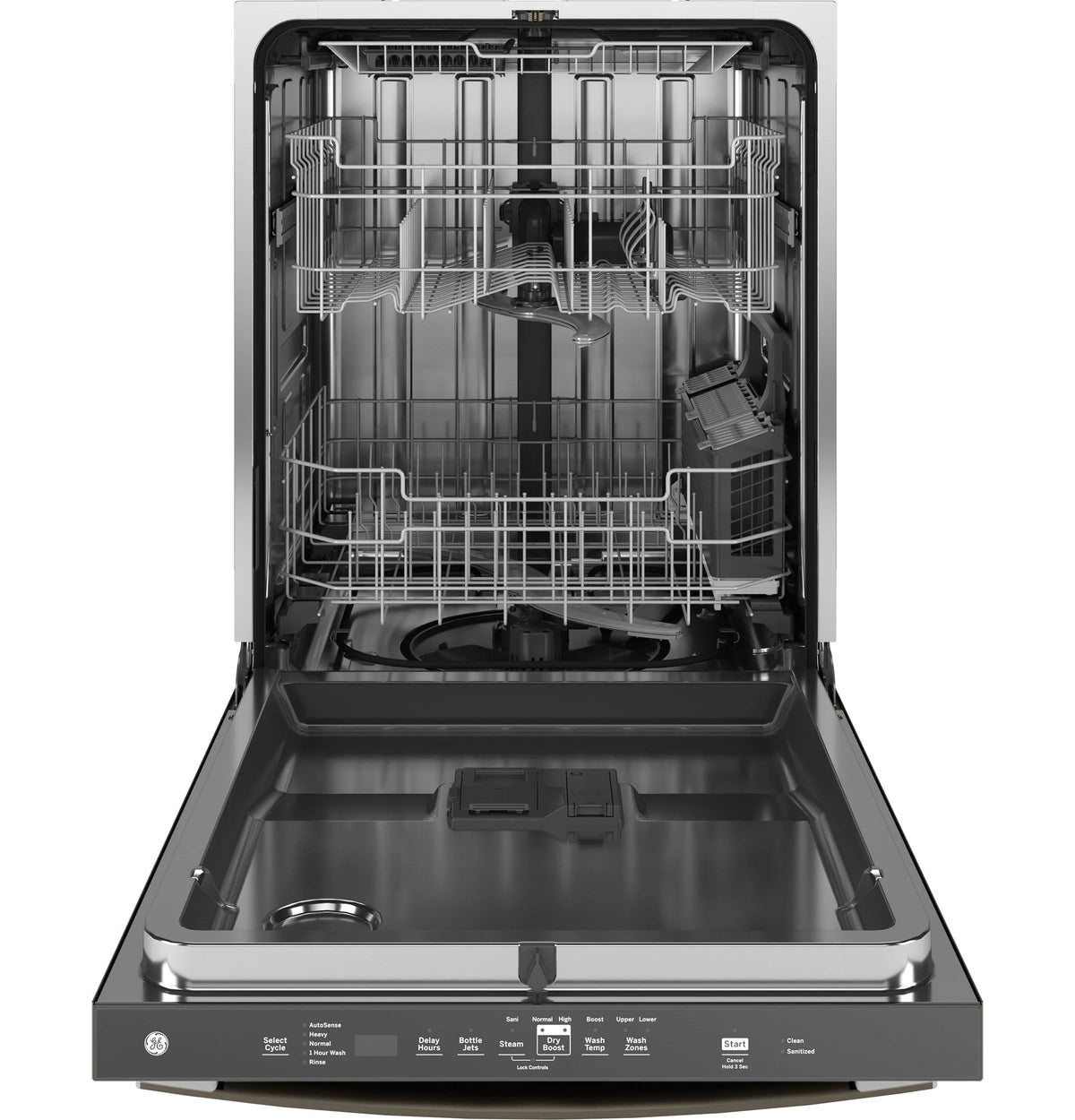 GE Fingerprint Resistant Top Control with Stainless Steel Interior Dishwasher with Sanitize Cycle GDT650SMVES