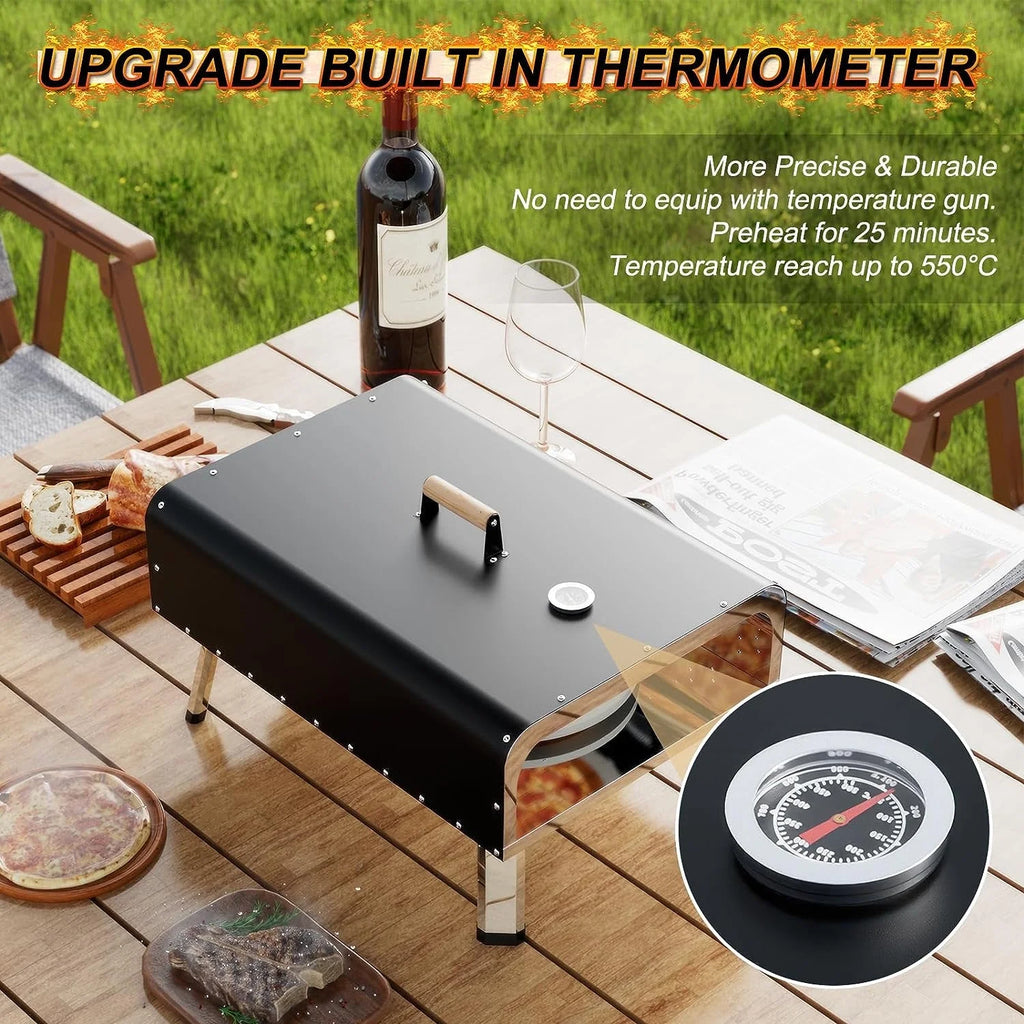 Lilypelle 16�� Dual-Fuel Outdoor Pizza Oven, Portable