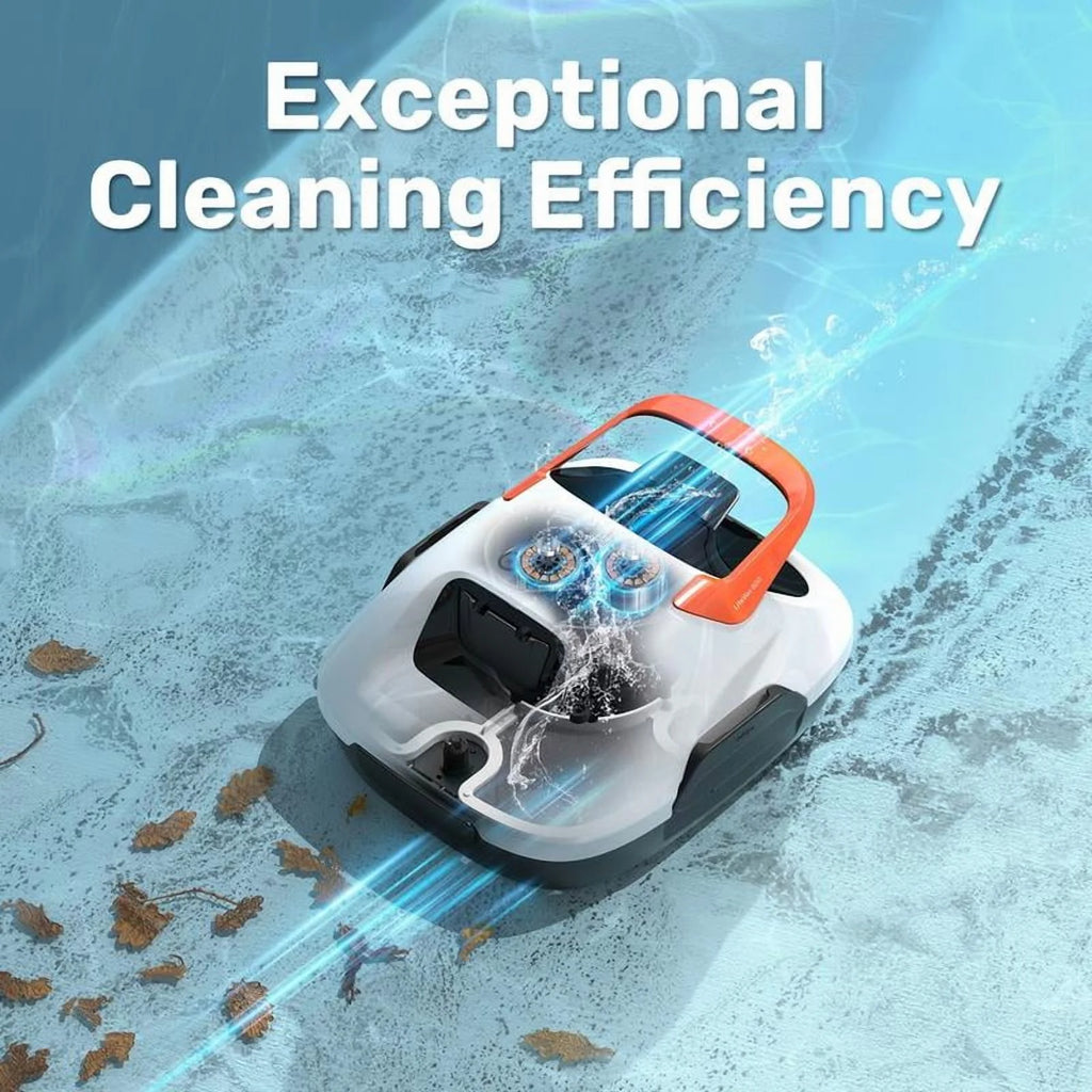Cordless Robotic Pool Cleaner for Flat Bottom Above-Ground Pools, 90 Min Runtime, Automatic Vacuum, Portable, Self-Parking, up to 860 Sq.ft