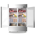 Chingoo 49 Cu.Ft Commercial Freezer, Double Doors, 54" Reach-in Stainless Steel Upright Refrigerator with Lock, Fan Coolingfor Restaurant and Bar