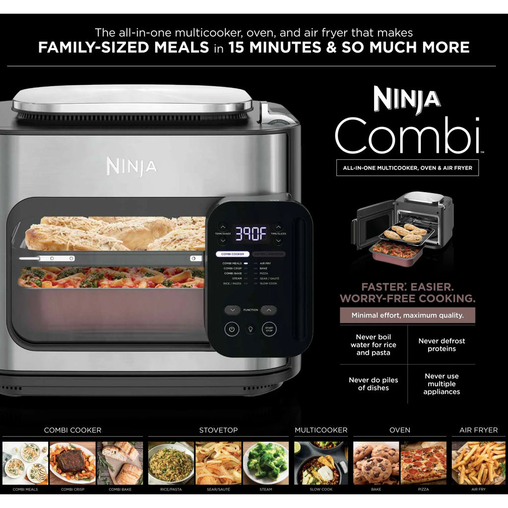 Ninja Combi All-in-One Multicooker, Oven, & Air Fryer, 10-in-1 Functions, Stainless Steel, SFP700