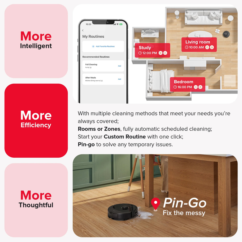 Roborock Q8 Max Robot Vacuum and Mop with Obstacle Avoidance, LiDAR Navigation, 5500Pa Suction Power, and App Control(White)