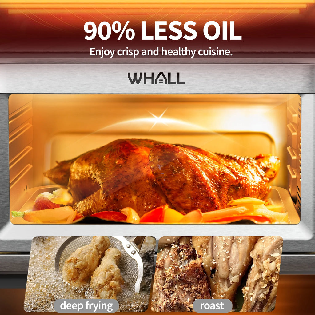 Whall 12QT Touchscreen Air Fryer Toaster Oven, 12 Pre-set Menus, Clear Window, Less Oil