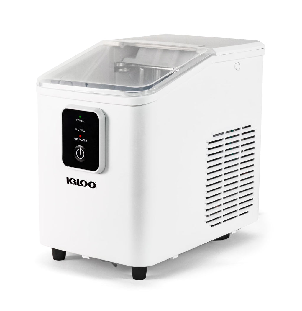 Igloo Self-Cleaning Countertop Ice Maker - Compact and Portable - Creates 26 lbs. Per Day, 8 Pieces Ready Every 7-8 Minutes - Includes Ice Scoop and Basket - Aqua