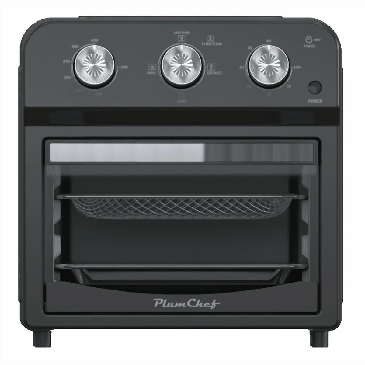 12.5 Quart Air Fryer Convection Toaster Oven, 1500W, 4 Cooking Modes, 7-in-1 Multifunction with Roast, Bake, Grill, Broil, Toast, Dehydrate, Defrost, Stainless Steel, Black