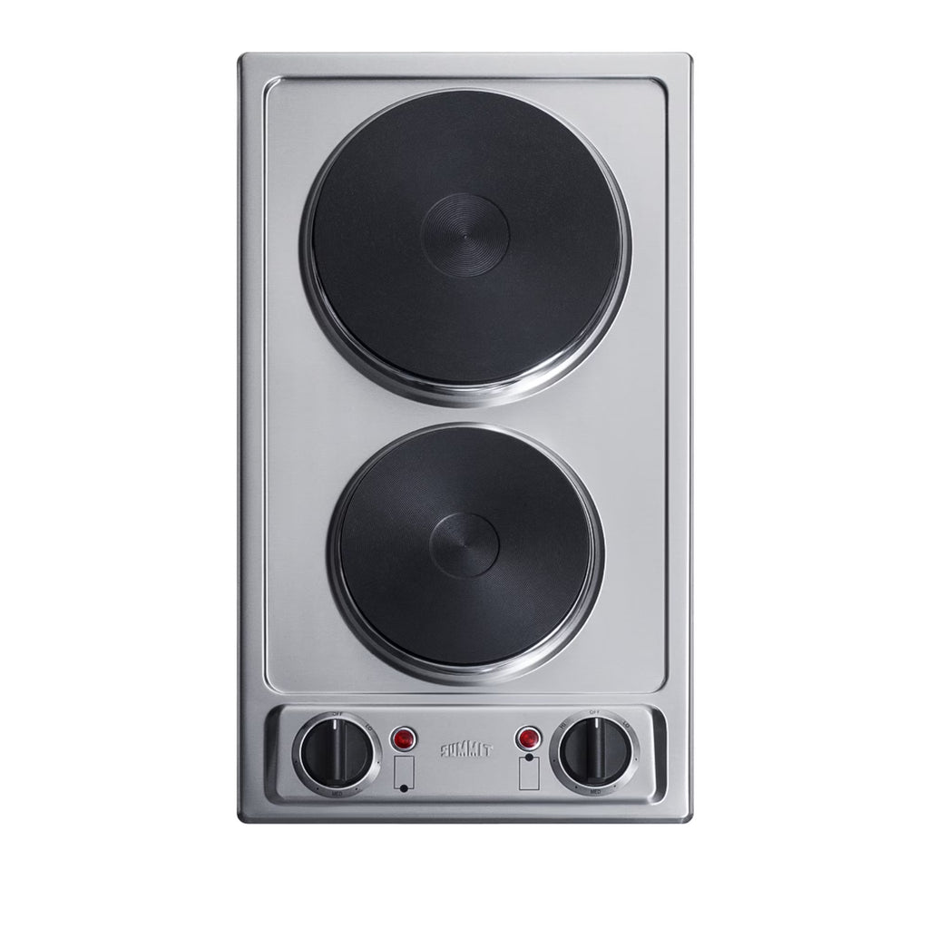 SUMMIT 12" Wide 115V 2-Burner Solid Disk Cooktop