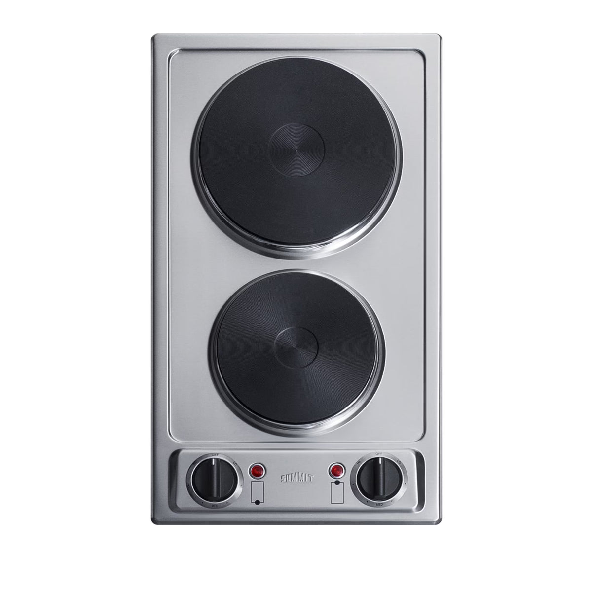 SUMMIT 12" Wide 115V 2-Burner Solid Disk Cooktop