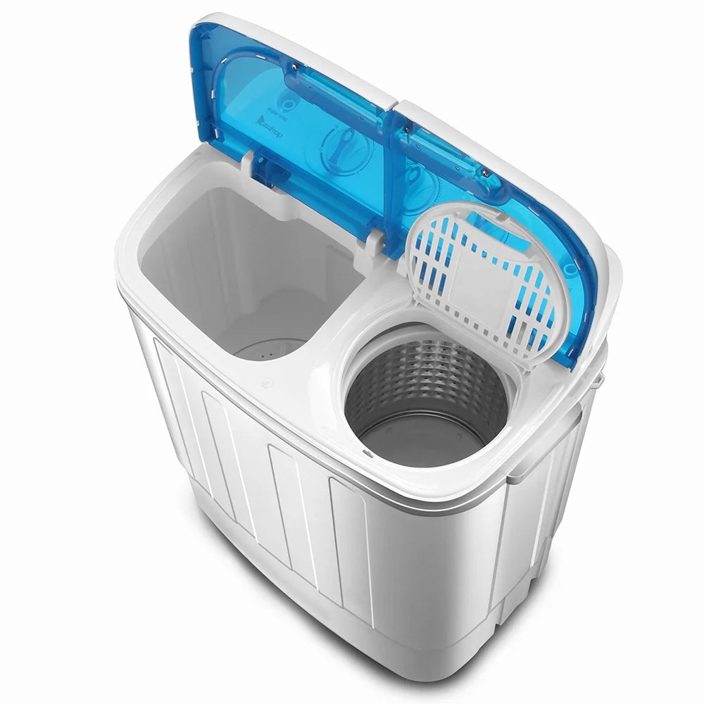Compact Twin Tub with Built-in Drain Pump 13Lbs Semi-automatic Twin Tube Washing Machine