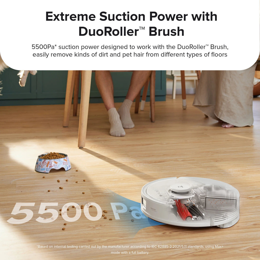 Roborock Q8 Max+ Robot Vacuum and Mop with Self-Emptying, Obstacle Avoidance, LiDAR Navigation, 5500Pa Suction Power, and App Control