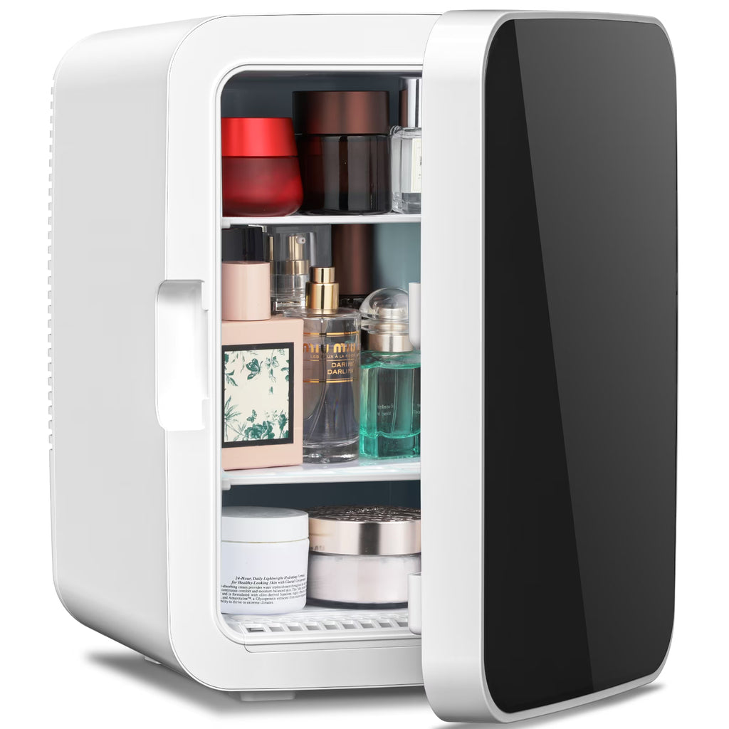 ?FREE VILLAGE Compact Mini Fridge, 10L Portable Small Refrigerator, 2.6 Gal Mini Fridge with AC/DC Adapters, Small Cosmetics Cooler for Beverage, Food, Makeup, Bedroom, Office, Dorm, White