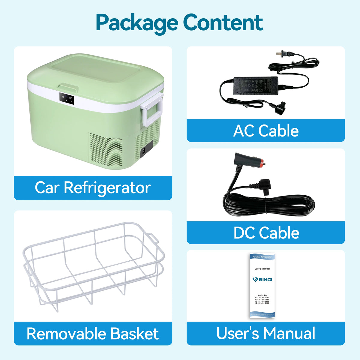 Portable Fridge 19 QT(18 Liter) 12 Volt Fridge Car Freezer Compressor Cooler 12/24V DC 110��240V AC for Camping Truck RV Boat & Home Use -18��~+15��
