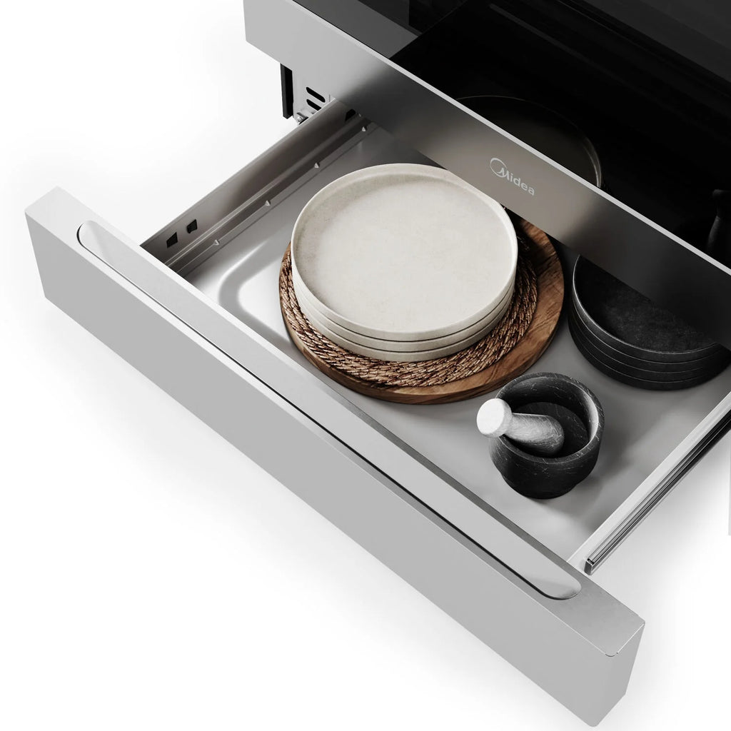 Midea 30-In Slide-In Electric Range with Wi-Fi Connectivity and Fan Convection, Stainless Steel,  MES30S2AST