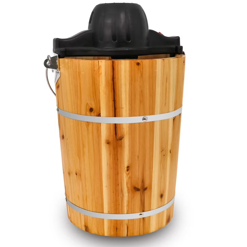 Elite Cuisine EIM569  6Qt. Old Fashioned Pine Bucket Electric/Manual Ice Cream Maker