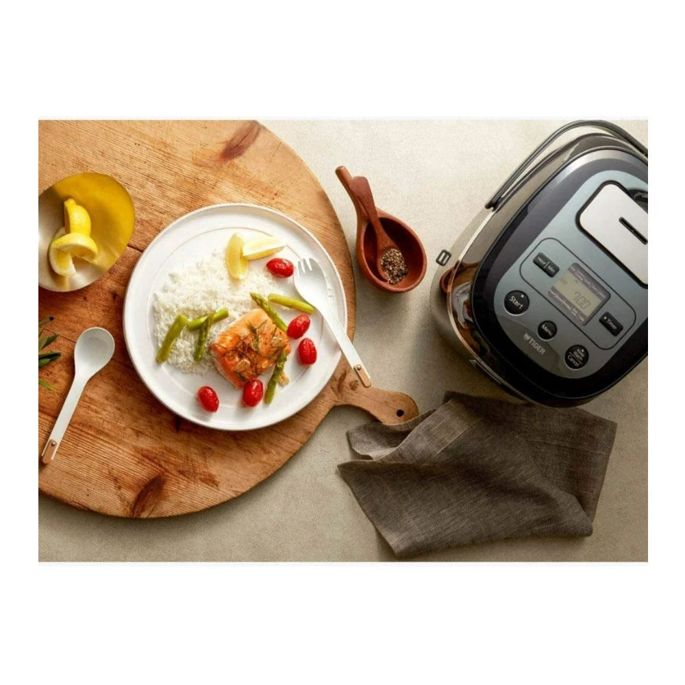Tiger JBX-A18U 10-Cup Capacity Easy-to-Clean Micom Electric Rice Cooker (Black and Stainless Steel)