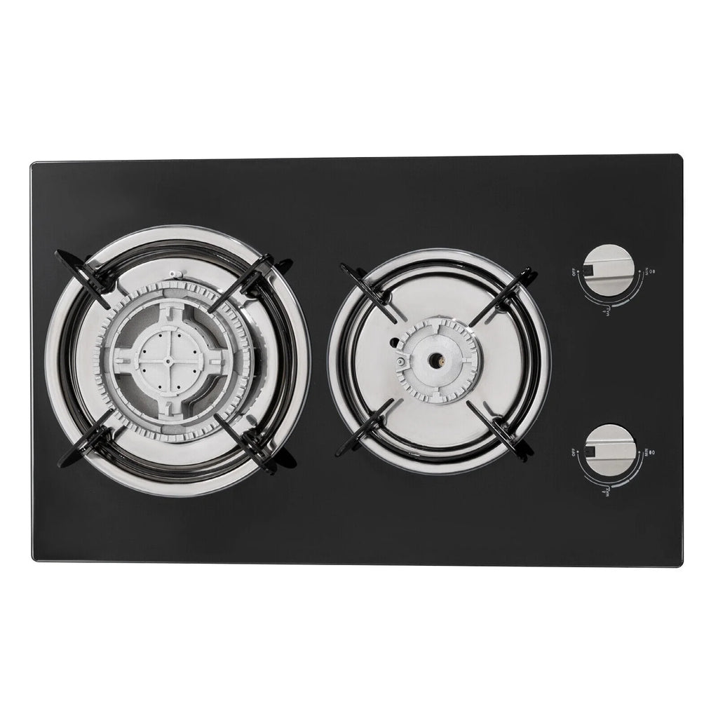 2 Burner Modern Gas Cooktop Gas Stove Top with 2 Burner Black 20.47*12.6 in