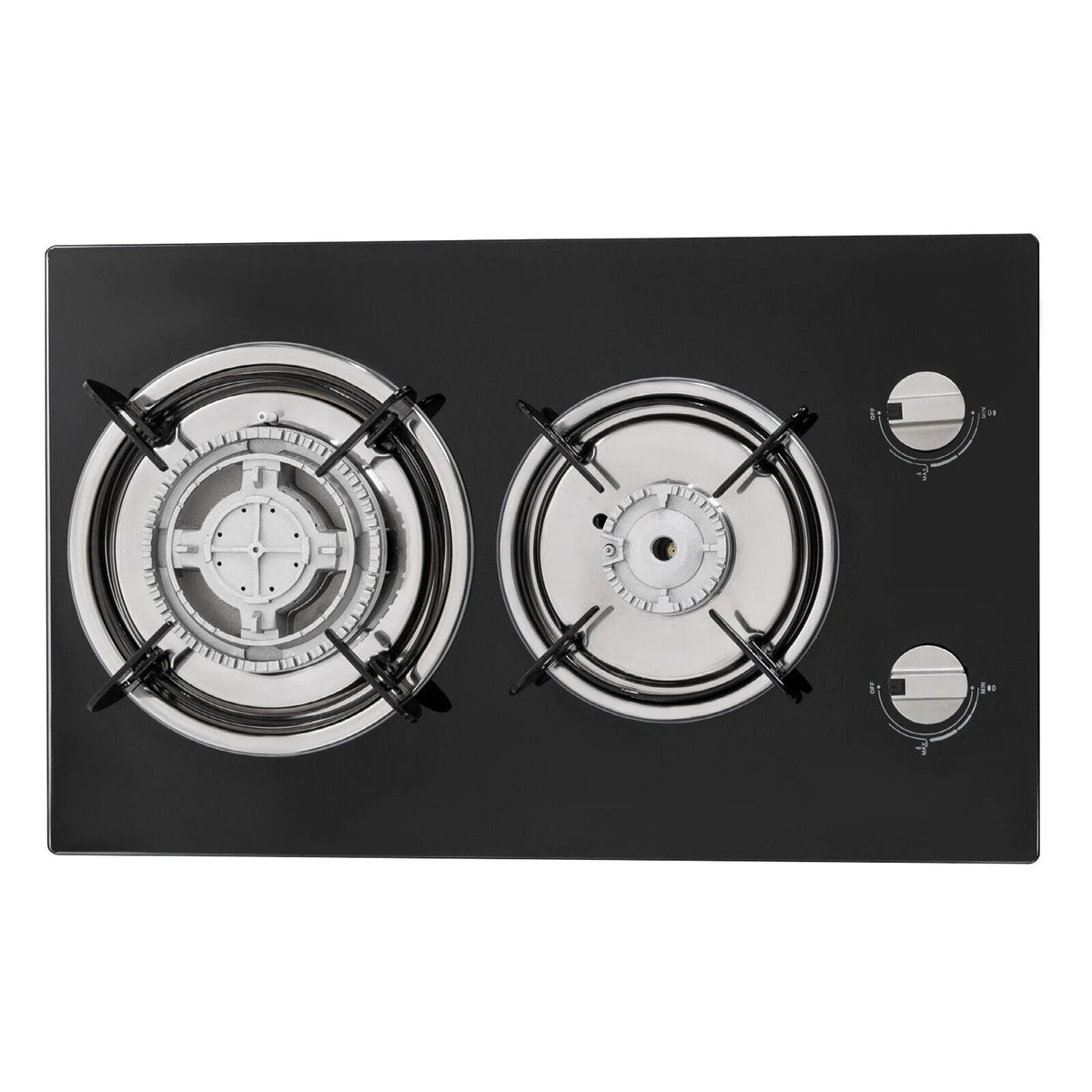 2 Burner Modern Gas Cooktop Gas Stove Top with 2 Burner Black 20.47*12.6 in