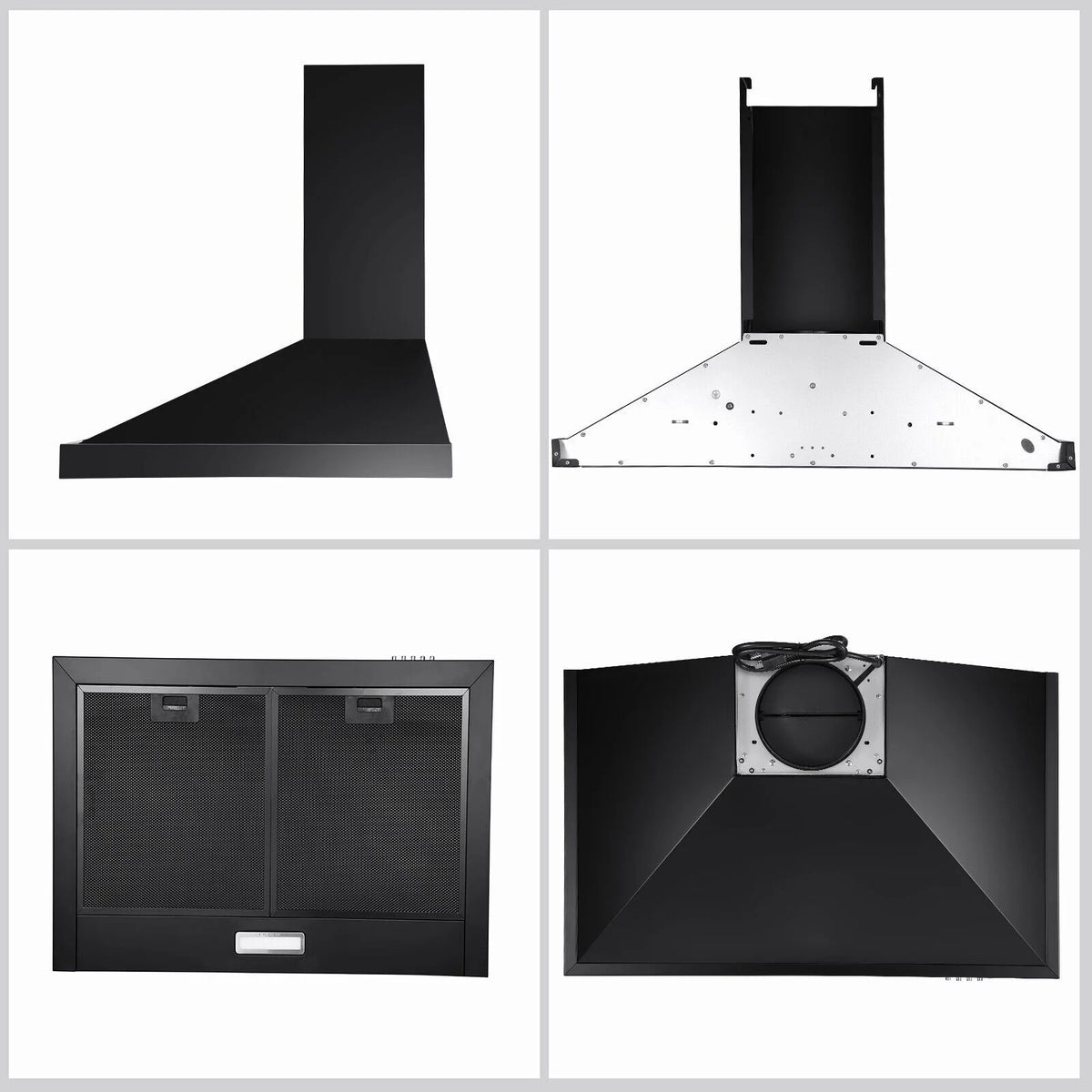 24 inch Wall Mounted Range Hood Kitchen Exhaust Stove Vent Hood 450 CFM 3-Speed Fan