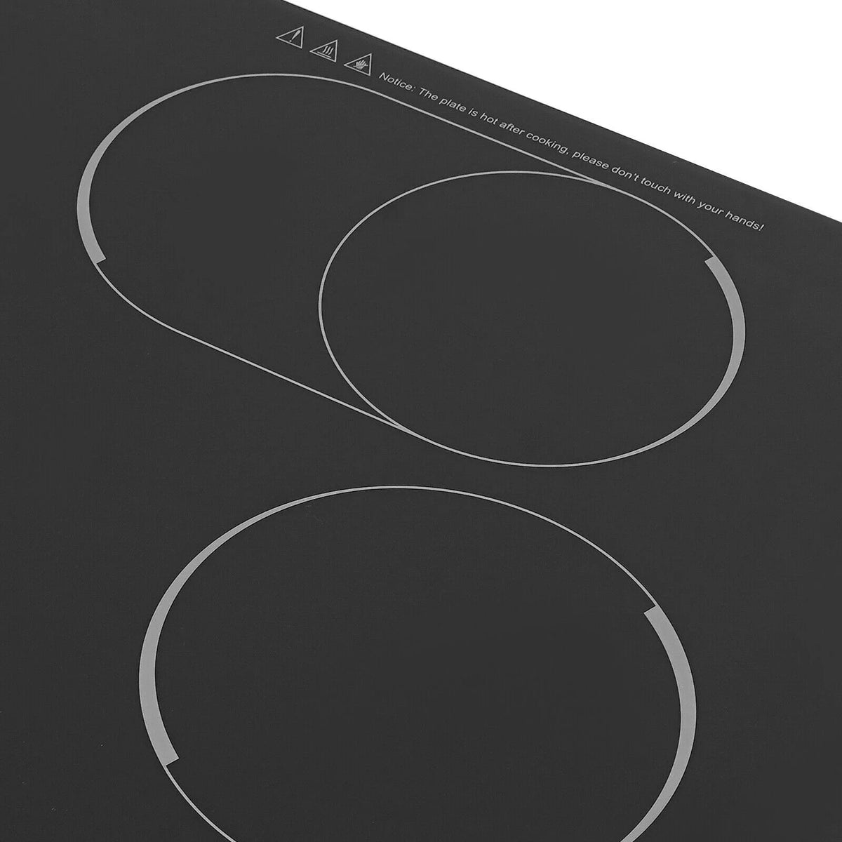 4 Burners Electric Cooktop, Knob Control Built-in Ceramic Cooktop, 23" Radiant Electric Cooktop Stovetop with Timer, 5 Heating Level, 3400W, 110V, Hard Wire