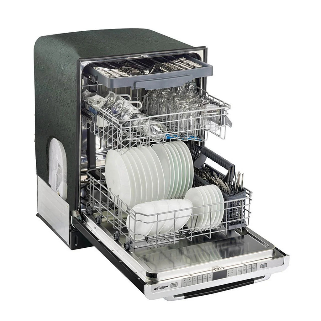 Unique Appliances Classic Retro 24" Built-in Dishwasher with Stainless Steel Tub and LED Lighting