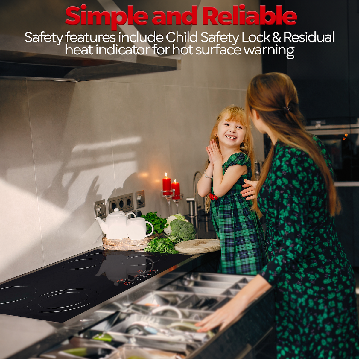 Ramblewood 4 Burner 30" Electric Cooktop, Ec4-70, 7200W