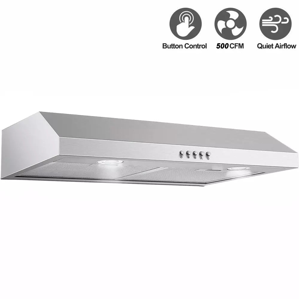 Under Cabinet Range Hood,Range Hood 30 inch Under Cabinet Stainless Steel Brushed,Ductless Range Hood Alterable to Ducted Ventilation,Stove Hood and Oven Vent Hood for Kitchen Cabinet