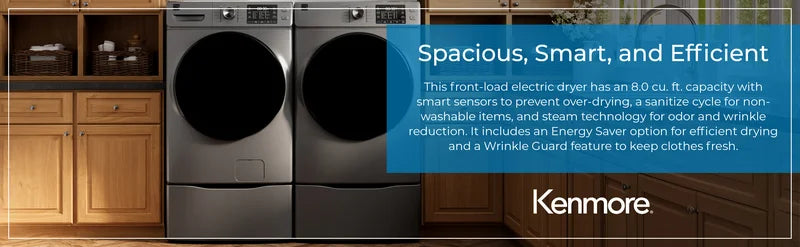 Kenmore 8.0 cu. ft. Electric Dryer w/ Steam - White