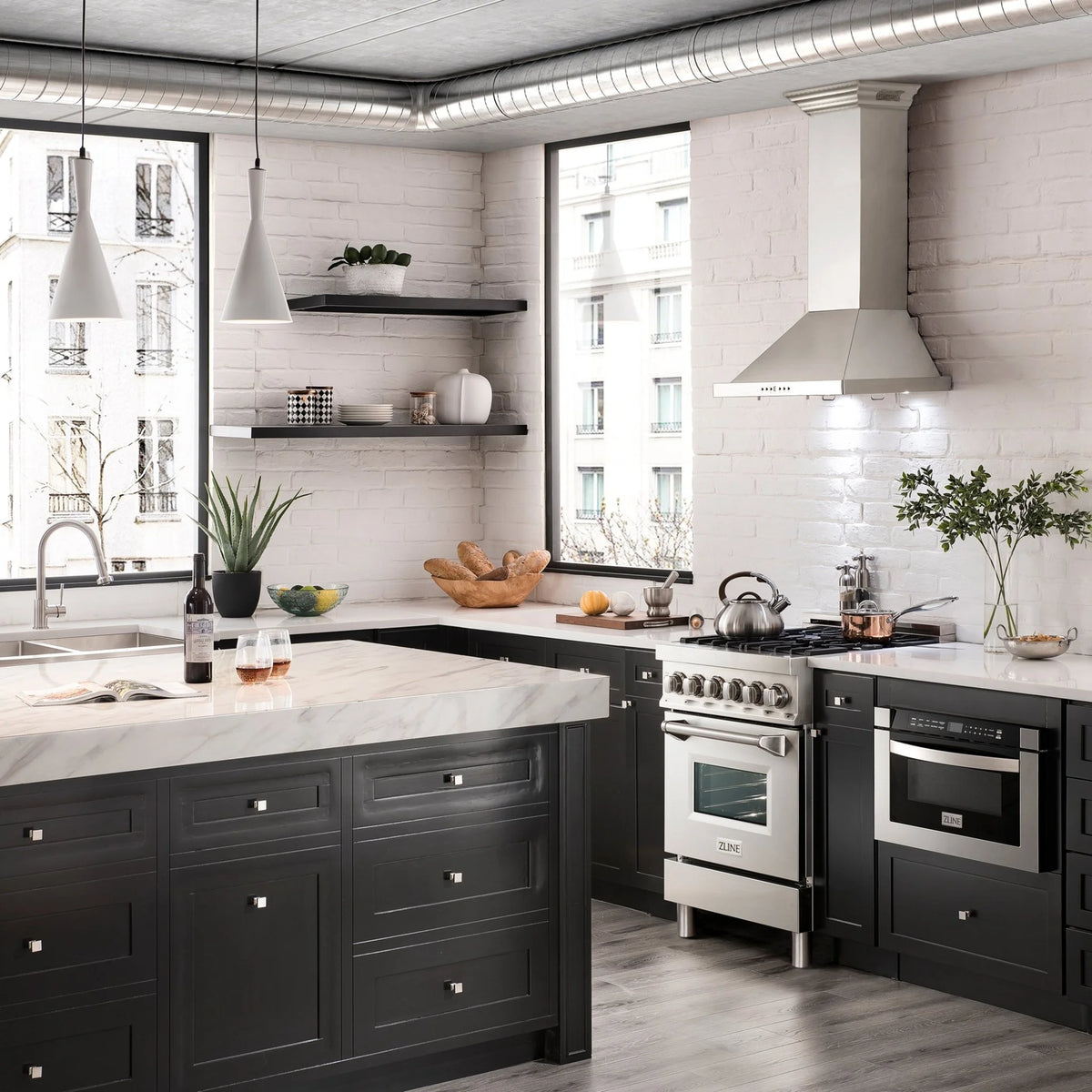 ZLINE 24" Professional Dual Fuel Range with Color Door Options (RA24)