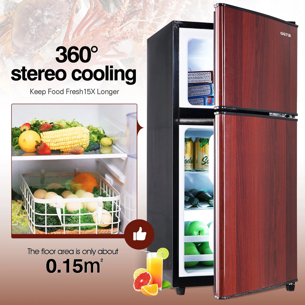 GGTB Retro Compact Two Door Refrigerator, Black, 3.0 Cu ft