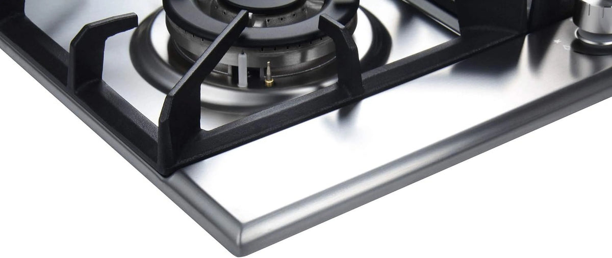 K&H 4 Burner 24 Inch Built-in LPG Gas Stove Top Stainless Steel Surface Cast Iron Cooktop UL / ETL Certified 4-24-SSW-LPG