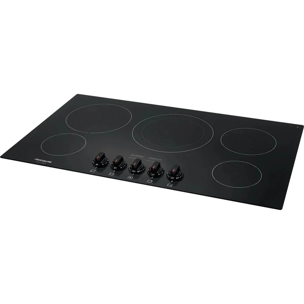 Frigidaire FGEC3648UB 36 Gallery Series Electric Cooktop, 5 Elements Ceramic Glass Cooktop Hot Surface Indicator, in Black