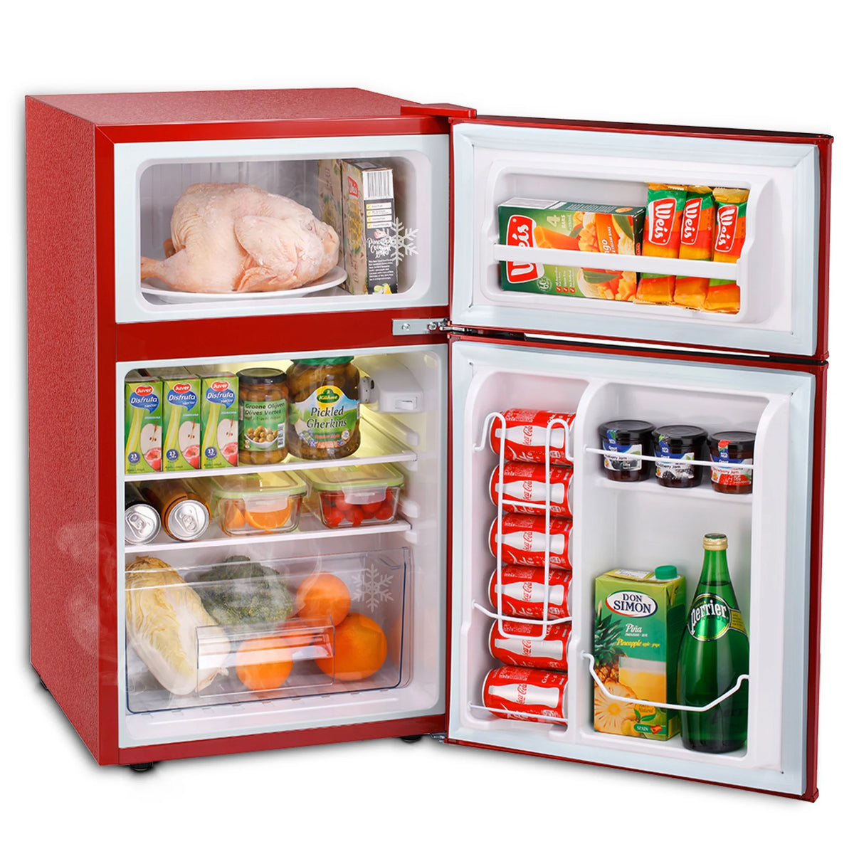 Moifoi 3.1 Cu. Ft. Two-Door Compact Refrigerator, Gray
