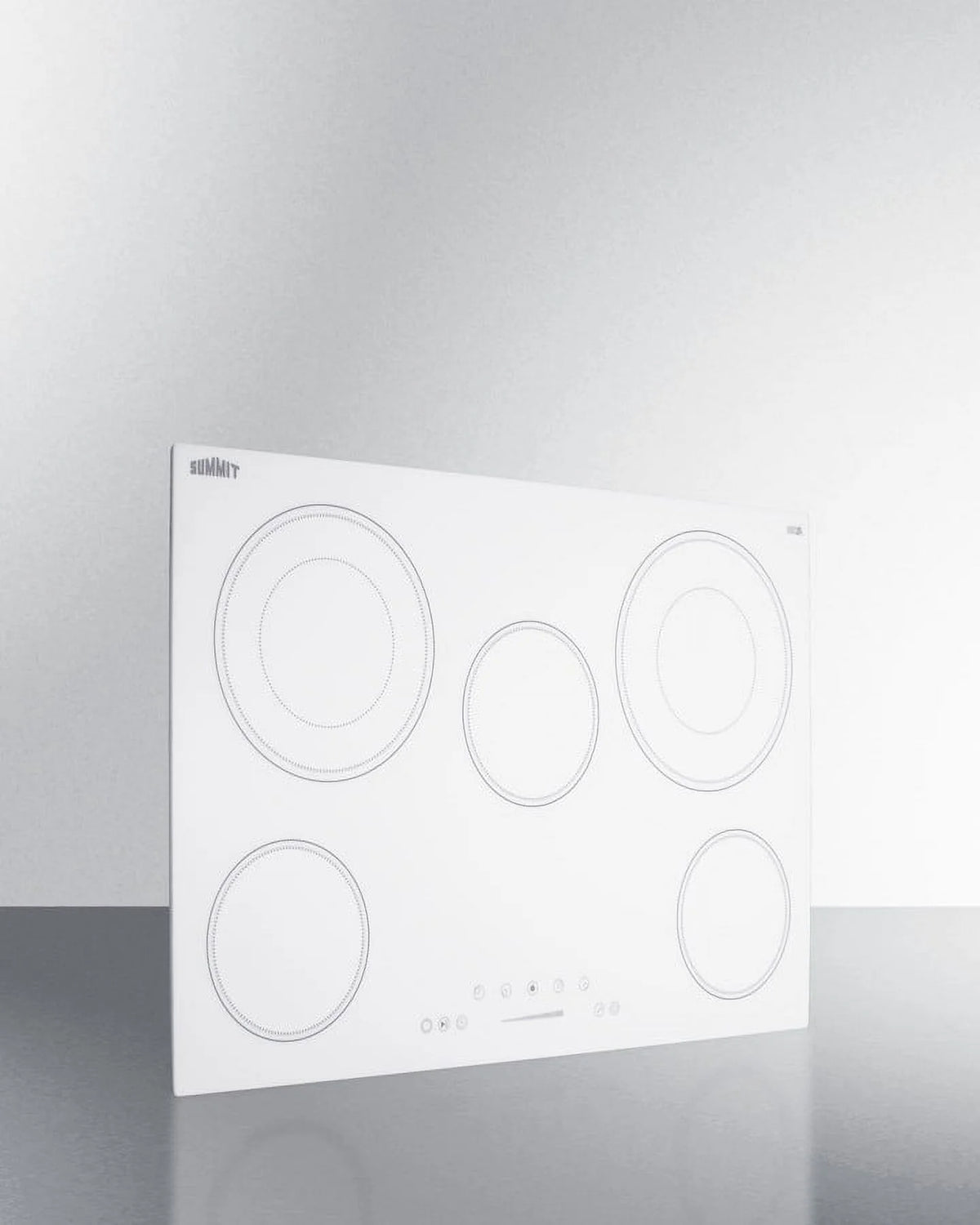 30" Wide 208-240V 5-Burner Radiant Cooktop, White