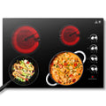 30 Inch Electric Cooktop 4 Burners, Sumaki Built-in Electric Burner with 4 Burners, 240V Power Control by Knob, 7000W Electric Stove with Hot Surface Indicator