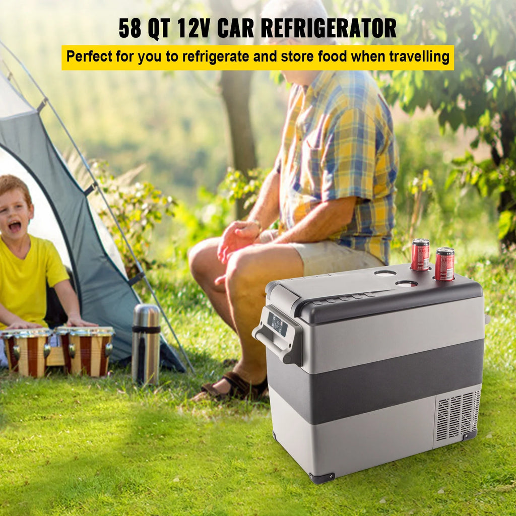 BENTISM 22L Portable Car Refrigerator, 23 Quart RV Fridge, 12/24V DC & 110-240V AC Vehicle Car Truck Boat Mini Electric Cooler for Driving Travel Fishing Outdoor and Home Use