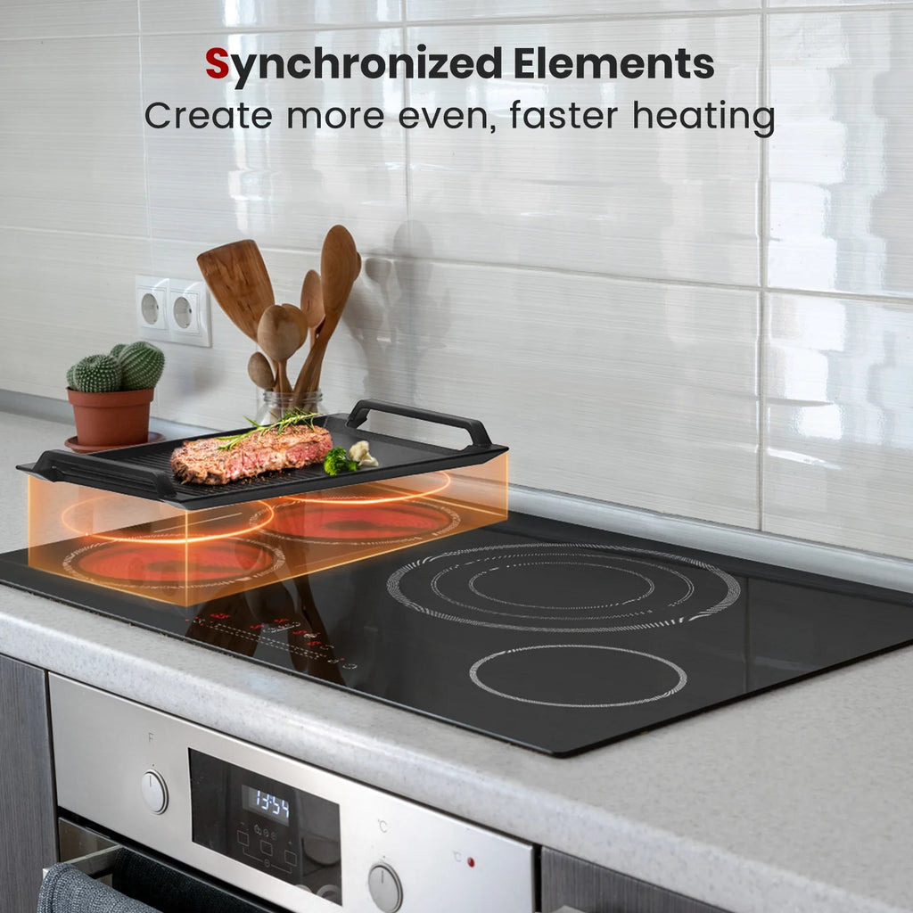 Gasland Chef 30 in. 4 Elements Radiant Electric Cooktop in Black with Tri-Ring Element and Bridge Element