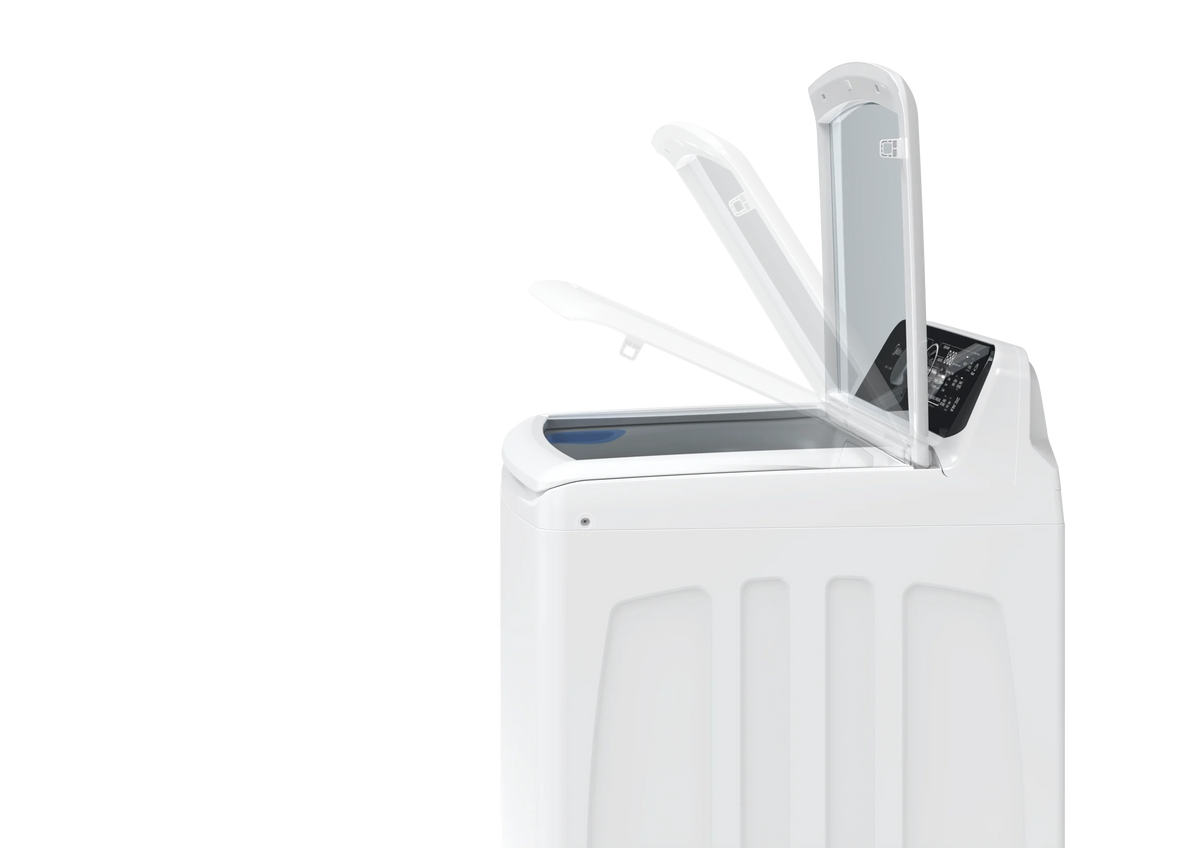 MIDEA 4.5 Cu Ft Smart Top Load Wave-Impeller Washing Machine with Stainless Steel Tub, White