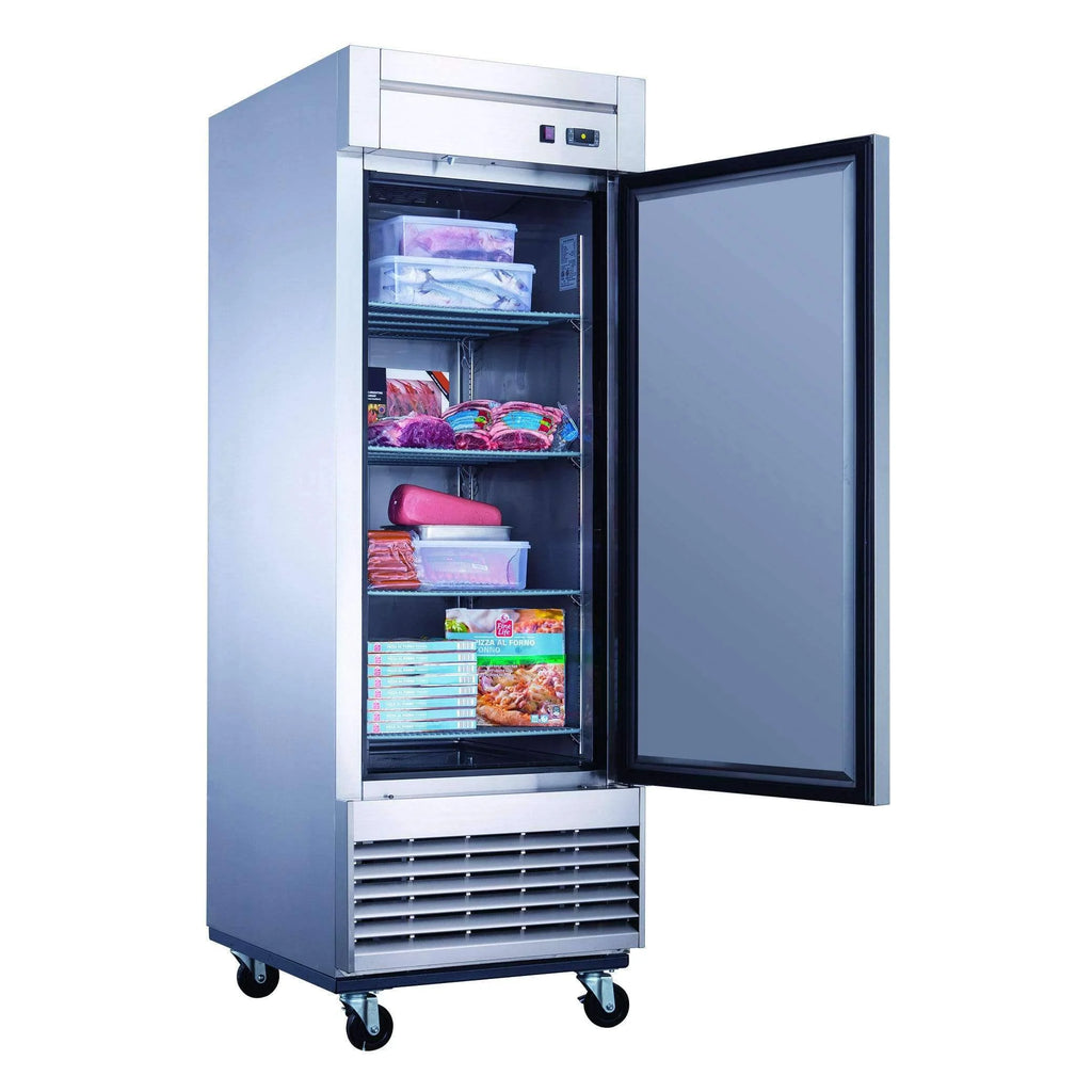 D28F Single Door Commercial Freezer in Stainless Steel