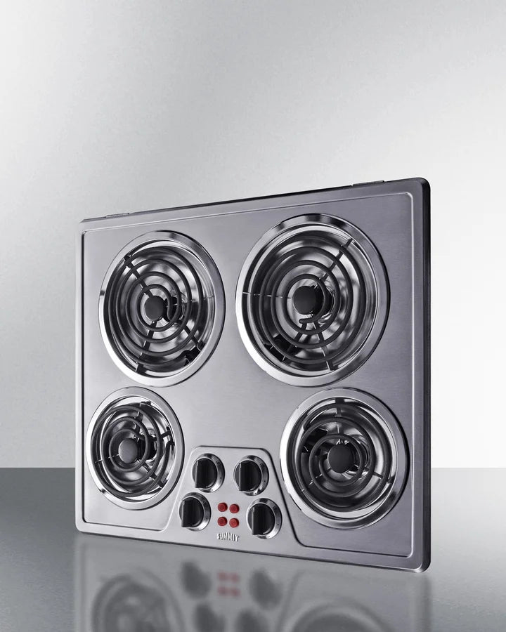 24" Wide 240V 4-Burner Coil Cooktop